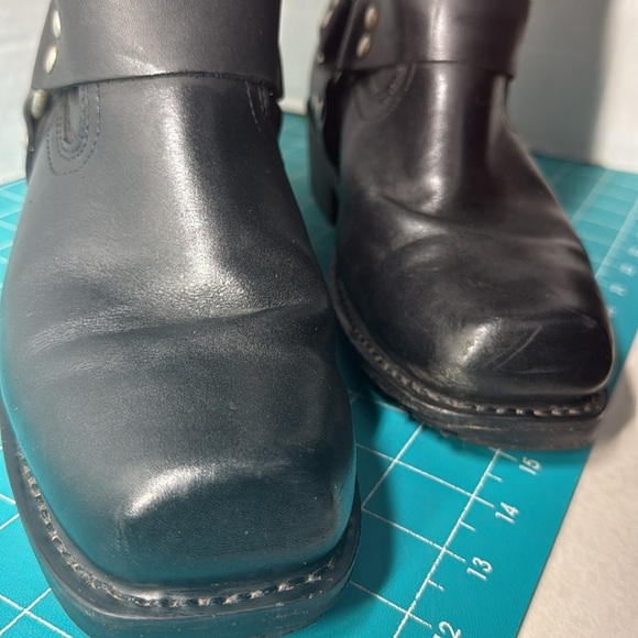 Cody James Moto Biker Riding Square Toe Harness Black Leather Boots Size 8.5 - Picture 14 of 14